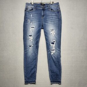 Judy Blue Distressed Blue Ankle Jeans